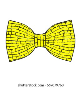 Bow tie. Yellow color. Vector illustration