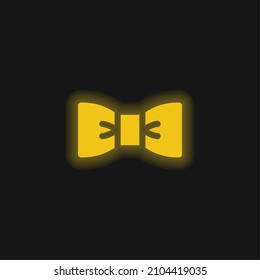 Bow Tie yellow glowing neon icon