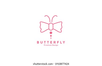 líneas de vínculos de arco con símbolo vectorial de logotipo de mariposa símbolo de diseño gráfico
