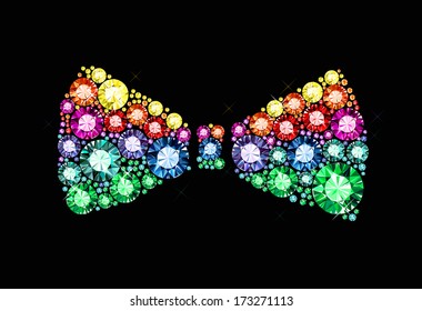 Bow Ties made of colored gems