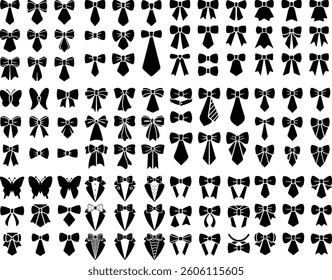 Bow Ties Silhouette | Elegant and Classic Bow Tie Vector Collection