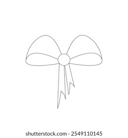 A bow is used in various variations as a decoration. Drawing of a bow.Vector illustration 