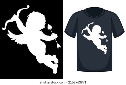Cupido Con Arco Y Flecha Signo Ilustración del Vector - Ilustración de  carta, negro: 218935255