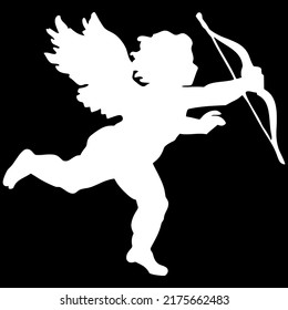 Bow Valentine Angel Cherub Arrow Cartoon Love Cupid Chubby Heart Romance Wings Vector