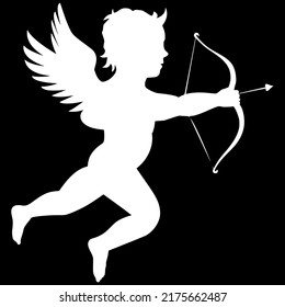 Bow Valentine Tattoos Angel Holiday Cherub Arrow Cartoon Love Cupid Chubby Heart Romance Wings Vector