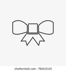 Bow vecor icon isolated on light grey background