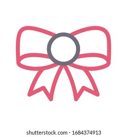 bow vector color line icon 