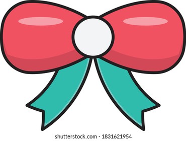 bow vector colour line icon 