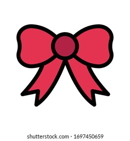 bow vector flat color icon 