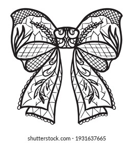bow vector graphic design illustration, icon, art tattoo sketch, logo, hand draw, use in print