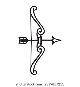 bow vector graphic design,art tattoo sketch,hand draw,print use