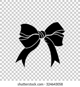 bow vector icon - black illustration