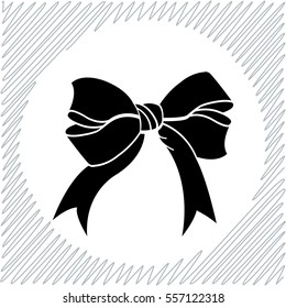 Bow vector icon - black  illustration