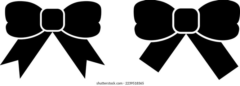 Bow, vector icon. Black bow on a white background.
