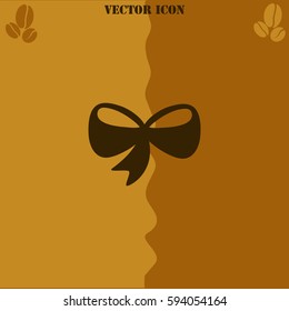Bow vector  icon Coffee symbol background.
