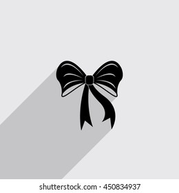 bow vector icon with long shadow