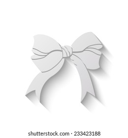 bow vector icon - paper illustration on white background 