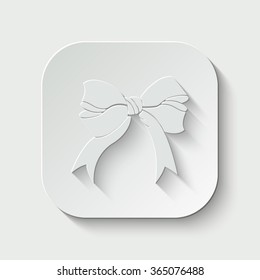 bow vector icon - paper illustration