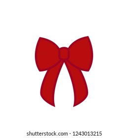 Bow - vector icon. Red bow. Christmas bow - flat vector illustration isolated on white background
