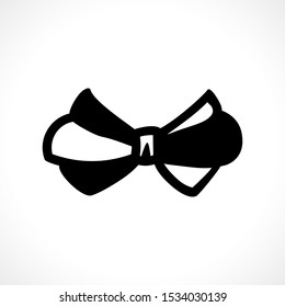 Bow vector illustration. Collection of black symbols on an isolated background in a flat style.Doodle,art line. Element for decorating Christmas packaging, textiles, paper.  