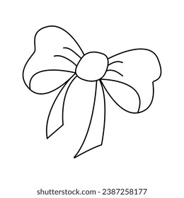 Bow. Ilustración vectorial en estilo doodle. Aislado sobre fondo blanco.