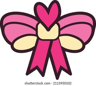bow Vector illustration on a transparent background.Premium quality symmbols.Vector line flat icon for concept and graphic design.
