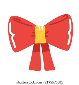 bow vector illustration red colors. isolated on white