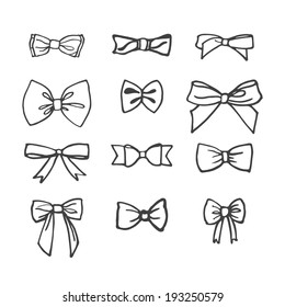 bow vector illustration ribbon silhouette design element object decorative collection