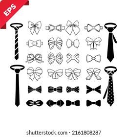 Bow vector silhouette black and white svg