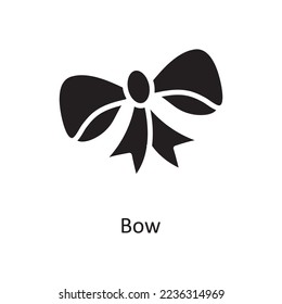 Bow vector Solid Icon Design illustration. Christmas Symbol on White background EPS 10 File
