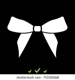 Bow white icon .
