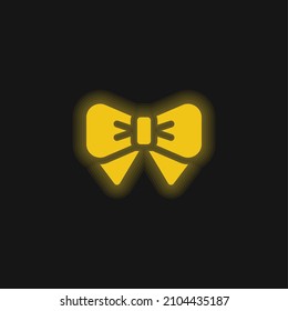 Bow yellow glowing neon icon