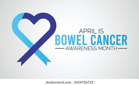 Bowel Cancer Awareness Month observed every year in April. Holiday, poster, card and background vector illustration design.