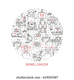 Bowel cancer vector illustration