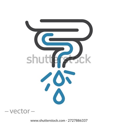 Bowel disorder icon, diarrhea linear illustration