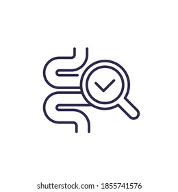 bowel exam line icon on white