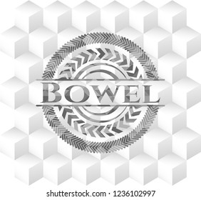 Bowel grey emblem with cube white background