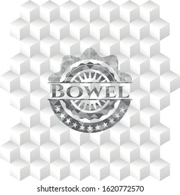 Bowel grey emblem with geometric cube white background