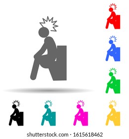 Bowel motion, constipated, diarrhea multi color style icon. Simple glyph, flat vector of pain people icons for ui and ux, website or mobile application