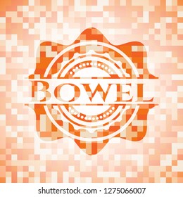 Bowel orange mosaic emblem with background