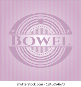 Bowel pink emblem. Retro