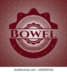 Bowel red icon or emblem. Vector Illustration. Detailed.