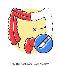 bowel resection surgery doctor color icon vector. bowel resection surgery doctor sign. isolated symbol illustration