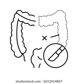 bowel resection surgery doctor line icon vector. bowel resection surgery doctor sign. isolated contour symbol black illustration