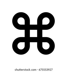 Bowen Knot Symbol For Command Key. Simple Flat Black Illustration On White Background.