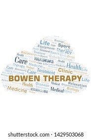 Bowen Therapy word cloud. Wordcloud made with text only.