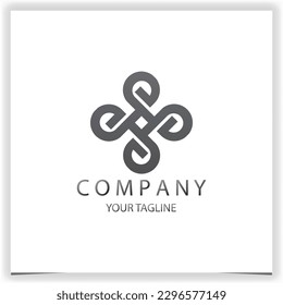 Bowens knot logo premium elegant template vector eps 10