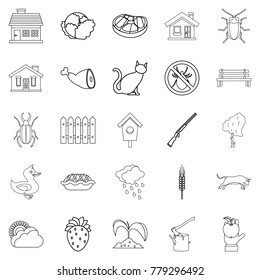 Bower icons set. Outline set of 25 bower vector icons for web isolated on white background