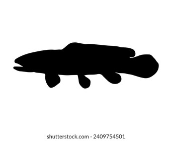 Silueta de peces Bowfin arte vectorial fondo blanco