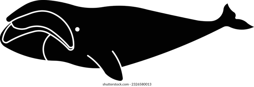 Bowhead whale whale fish mammal ocean Glyph